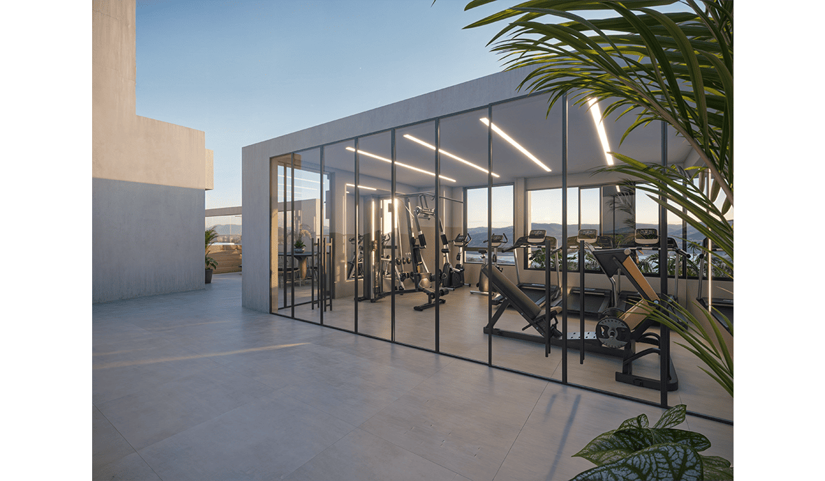 Academia com Vidro Panorâmico